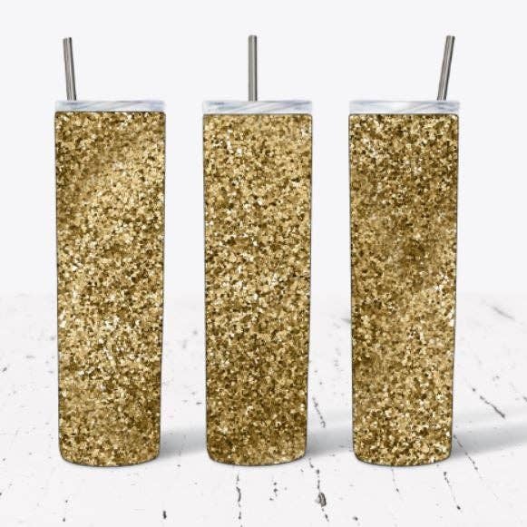 Gobelet à paillettes dorées pour la vente par BS Crafty Customs