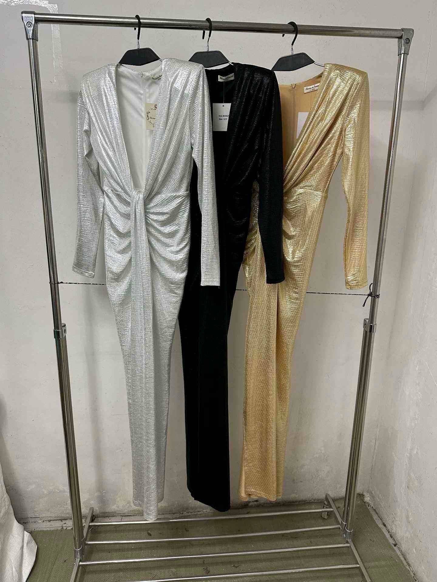 Lucas & Emma - Sarl RJ & co - Vente Robe de soirée – femme - Robe de soirée effet métallique échancrée - 22515