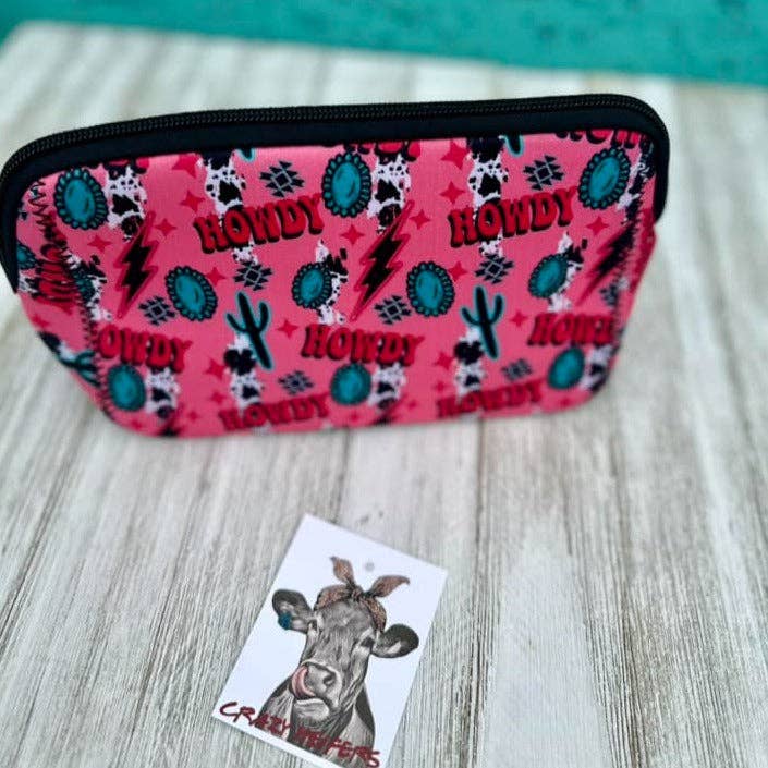 Crazy Heifers Wholesale – Großhandel Schmink-/Kosmetiktasche – Neopren-Make-up-Taschen-Western6