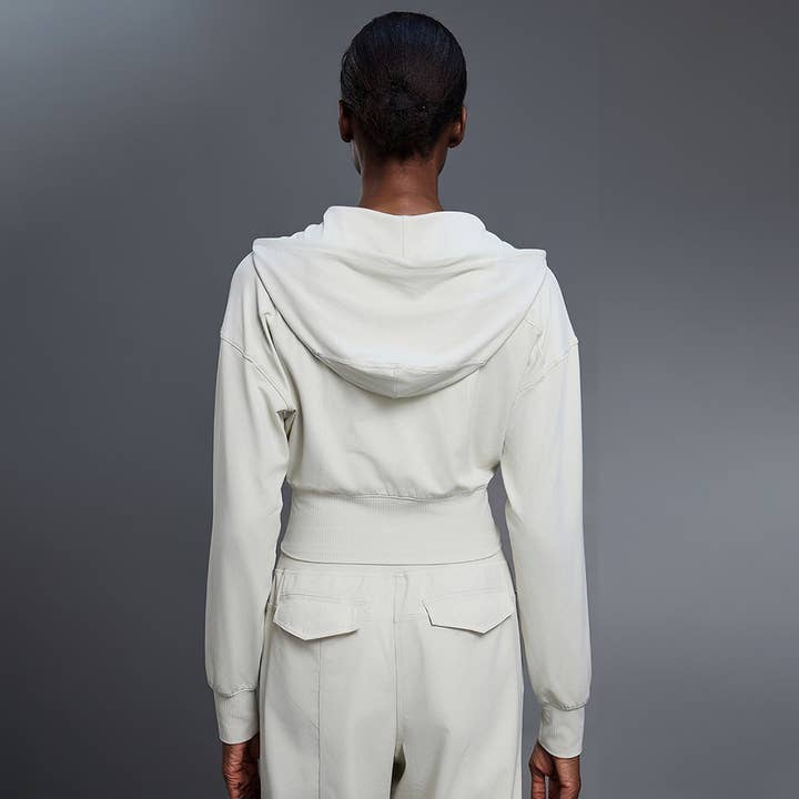 Sodalemon – wholesale Athletic jacket – Women′s – Women Hooded Short Waist-Tie Open-Front Sportswear Jacket2