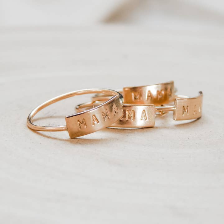Barberry & Lace Handmade Jewelry - Wholesale Band/Stacked Ring - Mama Bar Ring | 14k Gold Fill & Sterling Silver