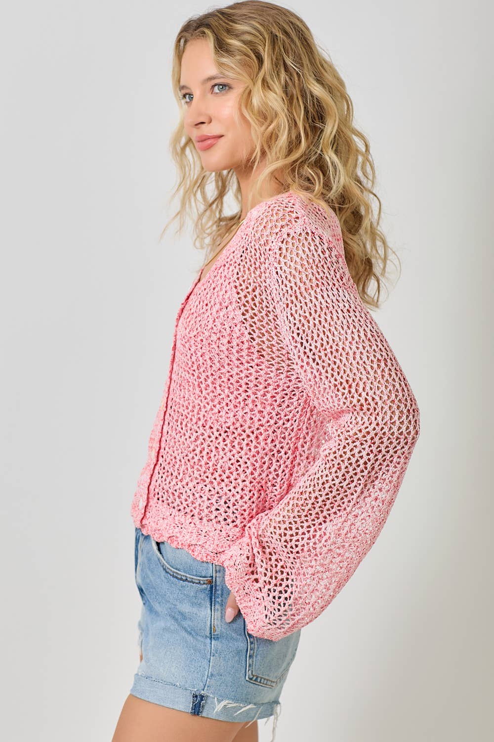 Mystree - Wholesale Cardigan - Women's - 61100 Crochet Style Knit Cardigan 24