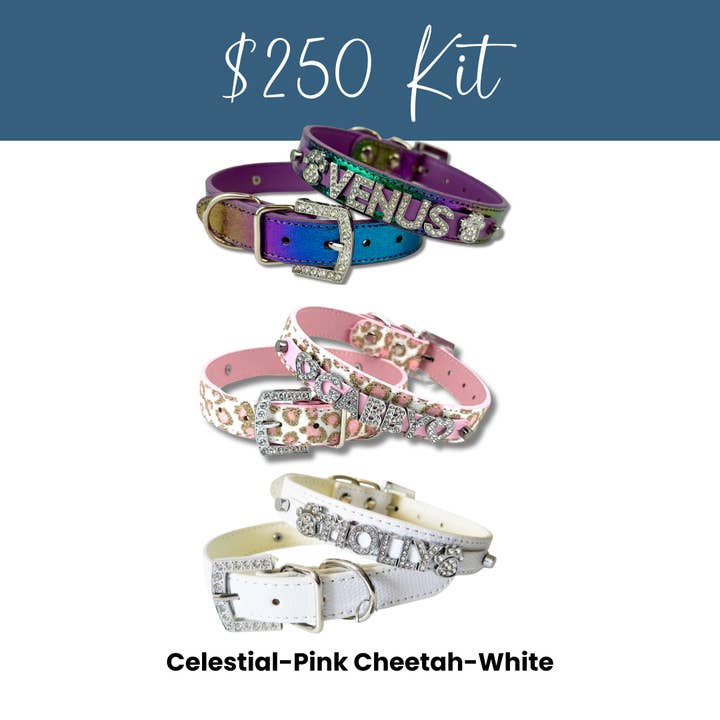 House of FurBaby - Wholesale Pet Collar - Cat/Dog - DIY Pet Collar Bar Kit: Silver Sparkle 280 Pieces $600 Value23