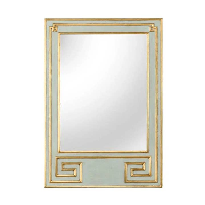 Espejo de Pared con Marco de Madera Estilo Griego - Verde para venta al por mayor de LOOMLAN