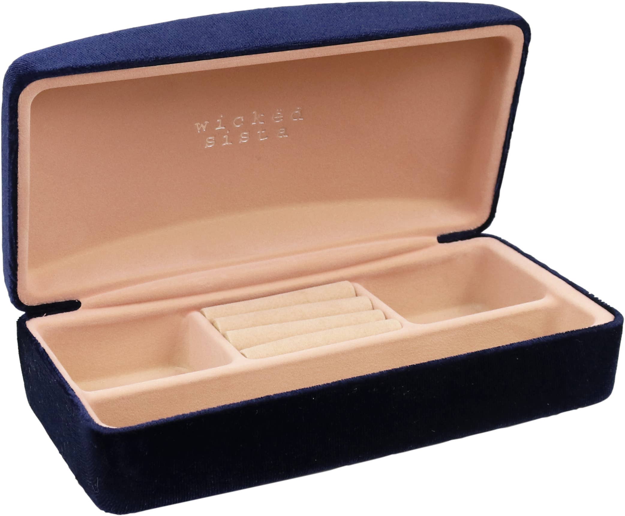 Wicked Sista Accessories - Wholesale Jewelry Box/Organizer - Velvet Navy Jewelry Box 1