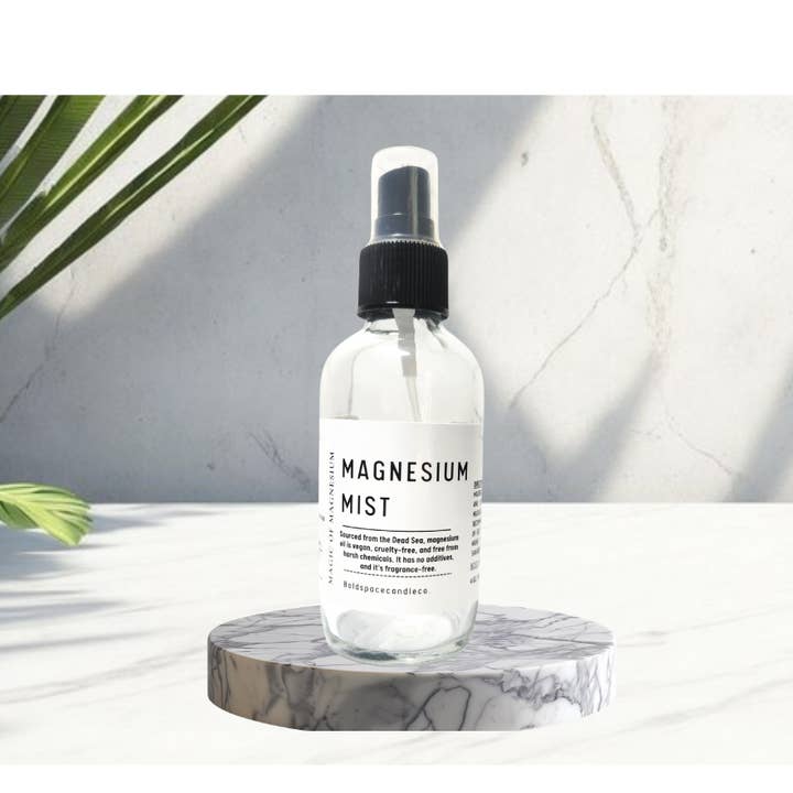 Bold Space Candle Co. - Wholesale Pain Relief Spray/Cream - Magnesium Mist, Unscented, 4 oz. Glass Bottle, Wellness Gift5