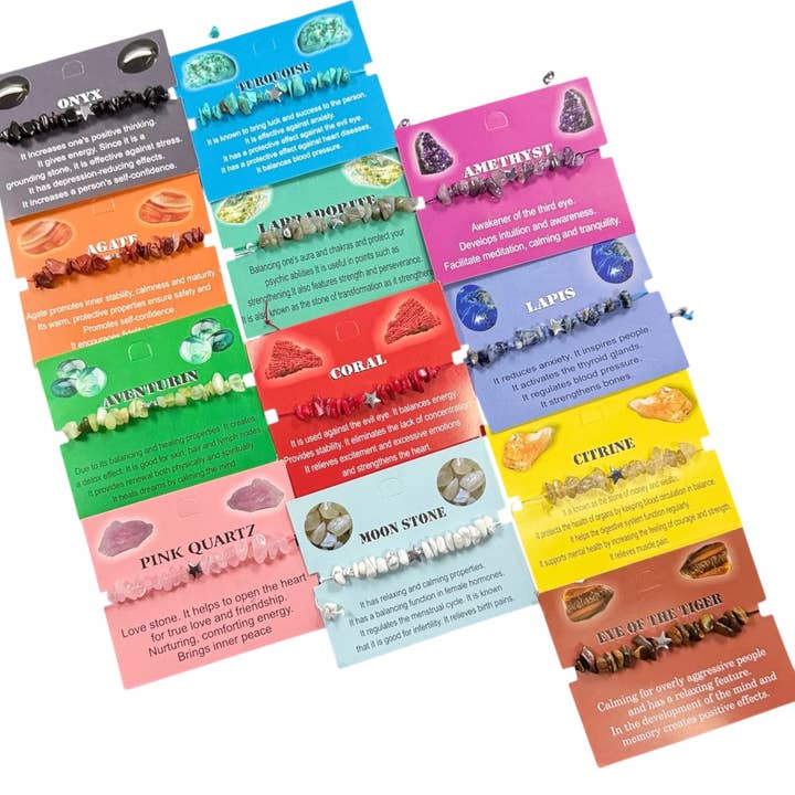 Card Bracelet | Zodiac Bracelet | Natural Stone Bracelet 7 for wholesale by Loli