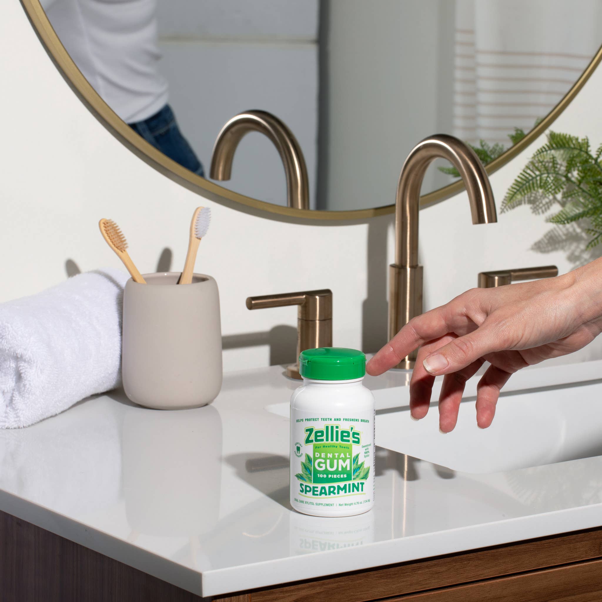 Zellie's - Wholesale Chewing Gum - Zellie's Xylitol Dental Gum - Spearmint 100ct Jar4