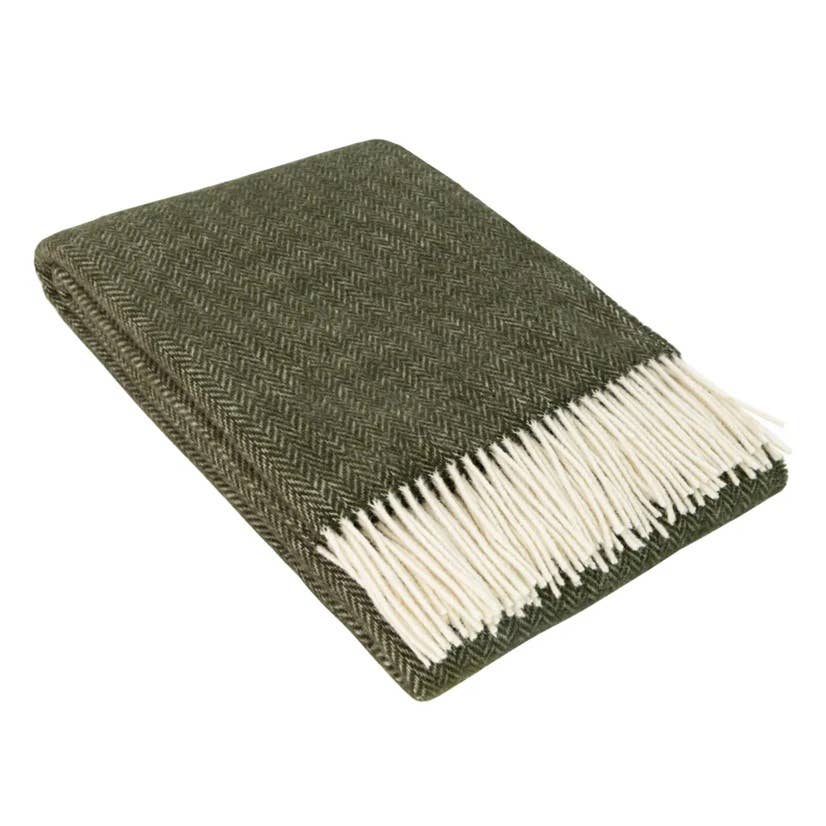 NorraVilla - Vente Plaids - Couverture 100 % laine - Jeté à chevrons gris1