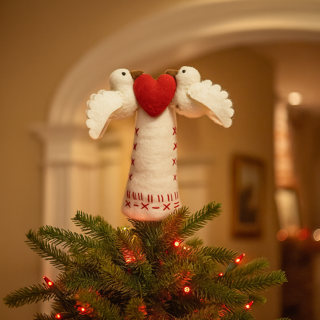 Felt So Good – wholesale Julstjärna – Handgjord filt Härlig Dove Christmas Tree Topper0