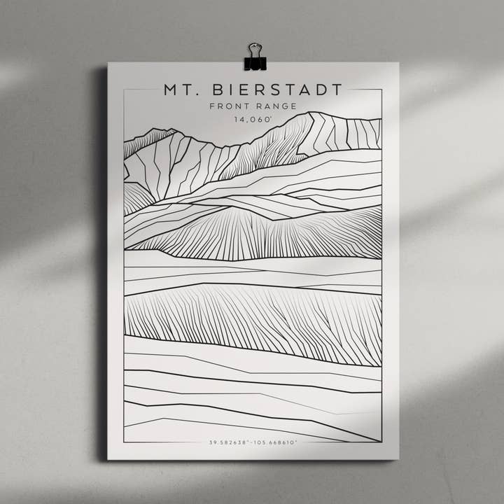 Póster de 9x12 del Mt. Bierstadt para venta al por mayor de The Elevated Line LLC
