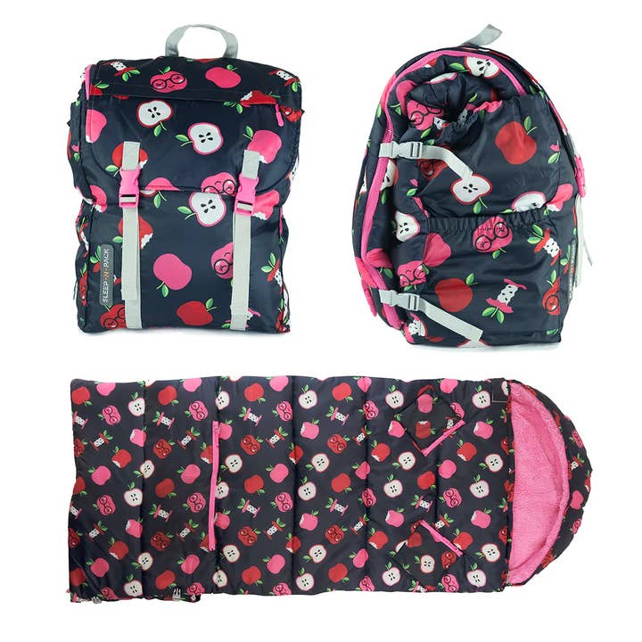 Sleep-n-Pack: Saco de dormir embalável, Big Kid 7-12+ anos - Apple Picking por atacado de Mimish