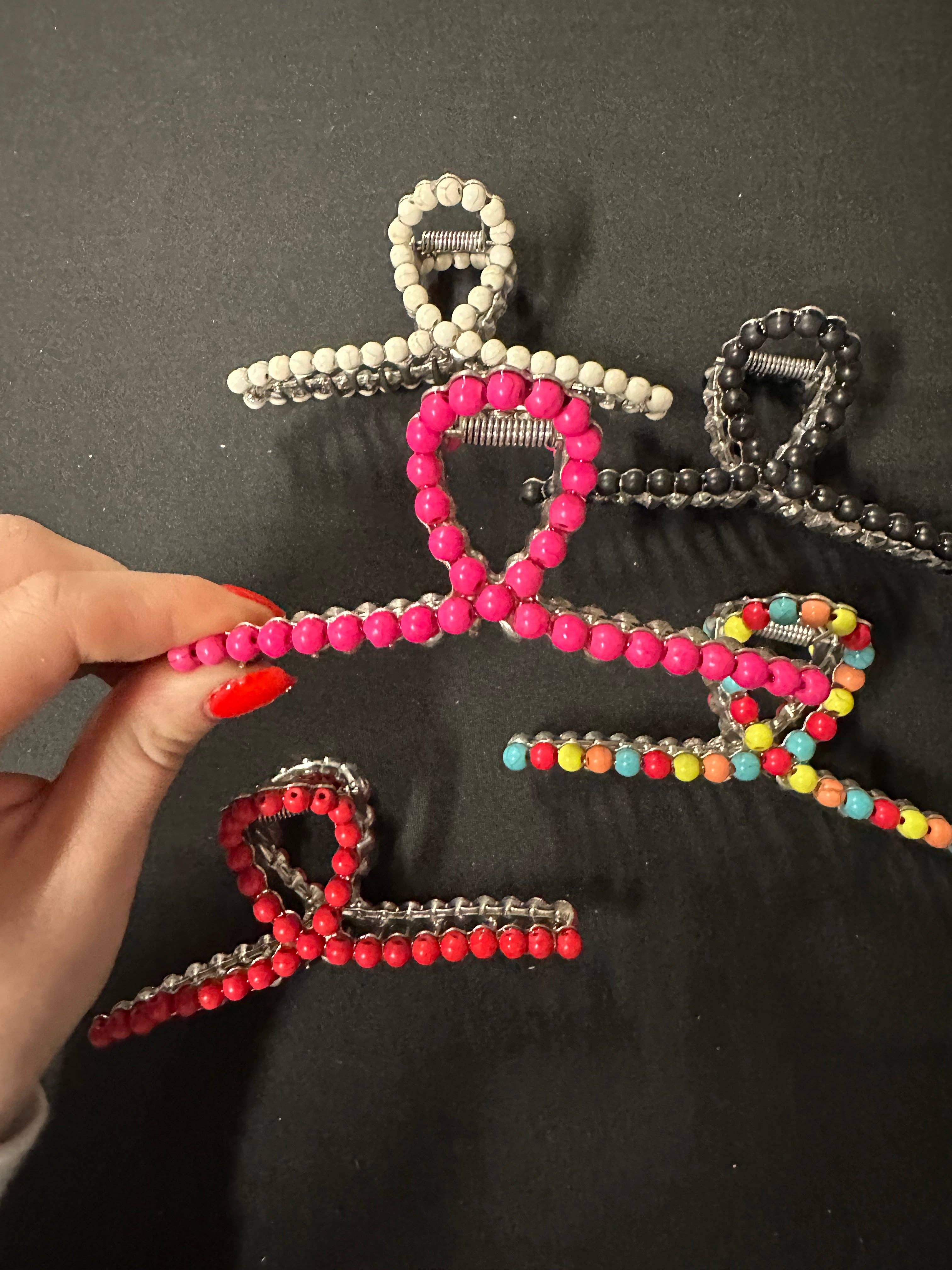 BDN Boutique - Vendita all'ingrosso Fermaglio per capelli - Donna - Grande fermaglio artigliato con perline occidentali5