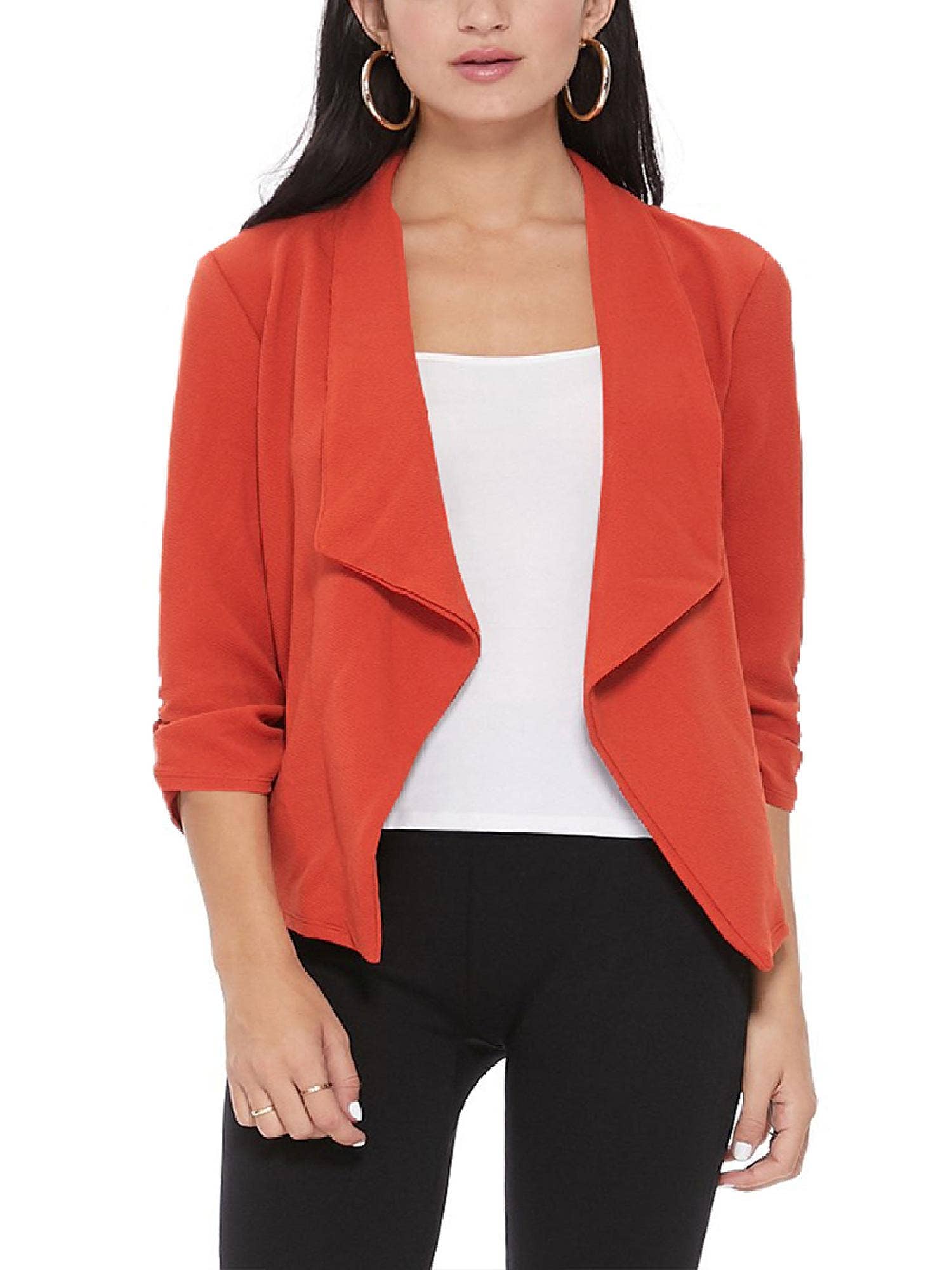 MOA COLLECTION - Wholesale Blazer - Women's - Casual Open Front Draped Solid Blazer Jacket72