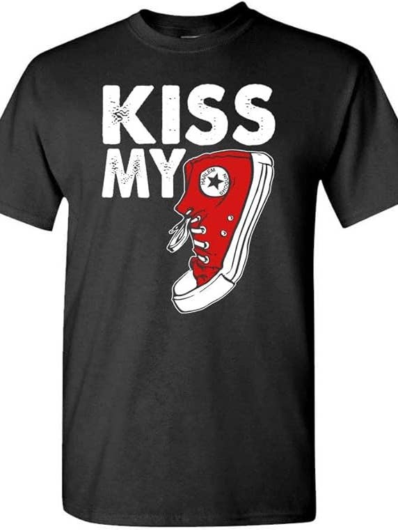 Kiss My Shoes Retro Unisex Cotton T-Shirt for wholesale by Multi-Vendor Sales
