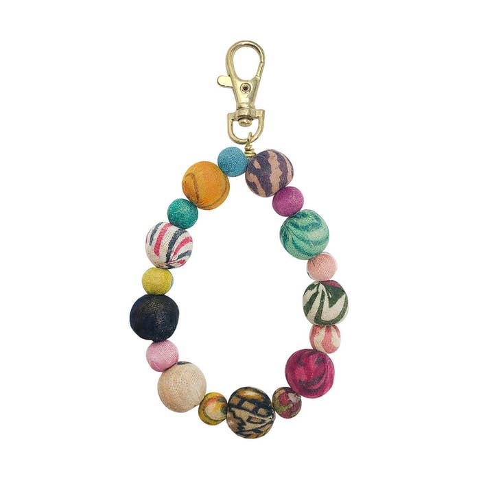 WorldFinds – Porta-chaves - Mulher por atacado – Chaveiro de Enfeite Kantha para Mala1