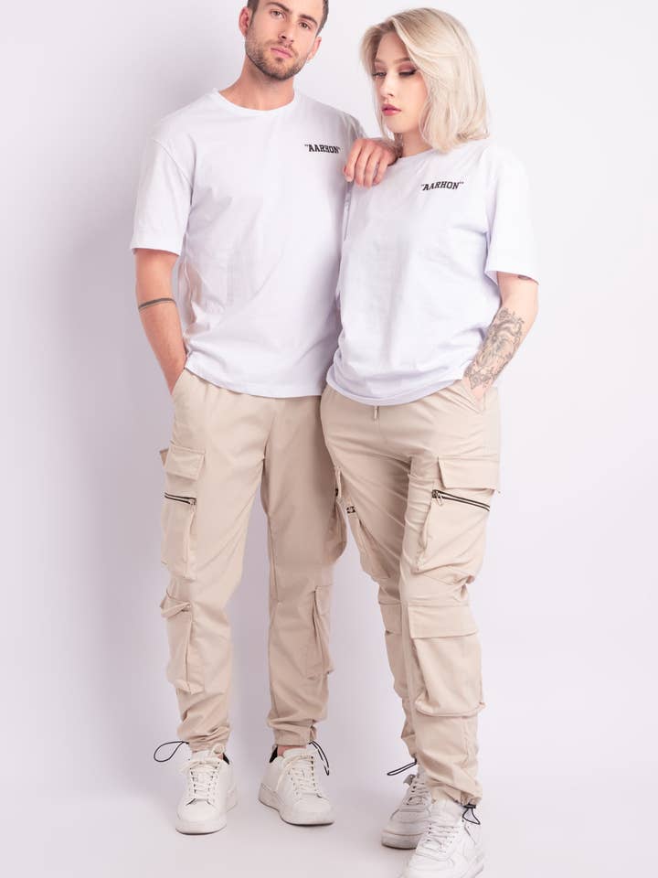 Joggers Cargo Pocket - Bege por atacado de AARHON