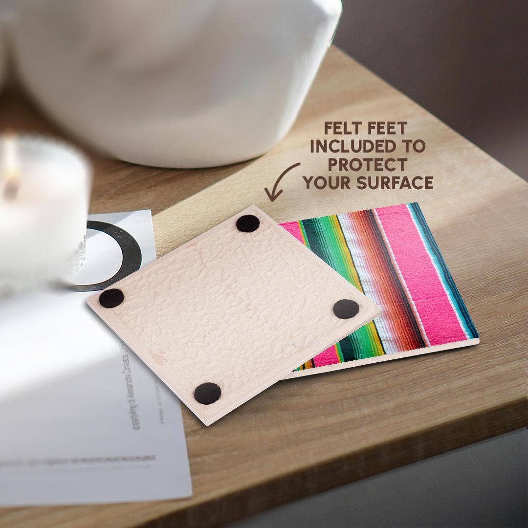 3dRose - Wholesale Coasters - 3dRose, Loreto, Baja California Sur, Mexico. Colorful traditional blanket., Coaster3