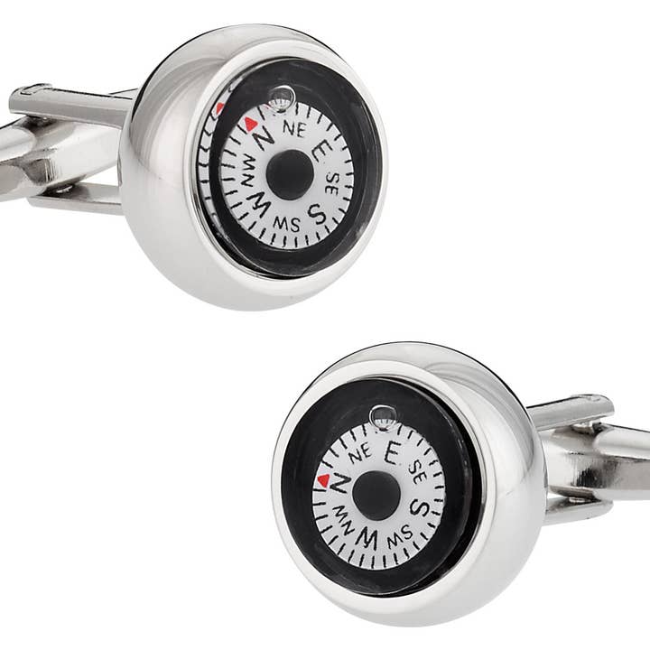 Cuff-Daddy - Wholesale Cufflinks - Compass Cufflinks in White