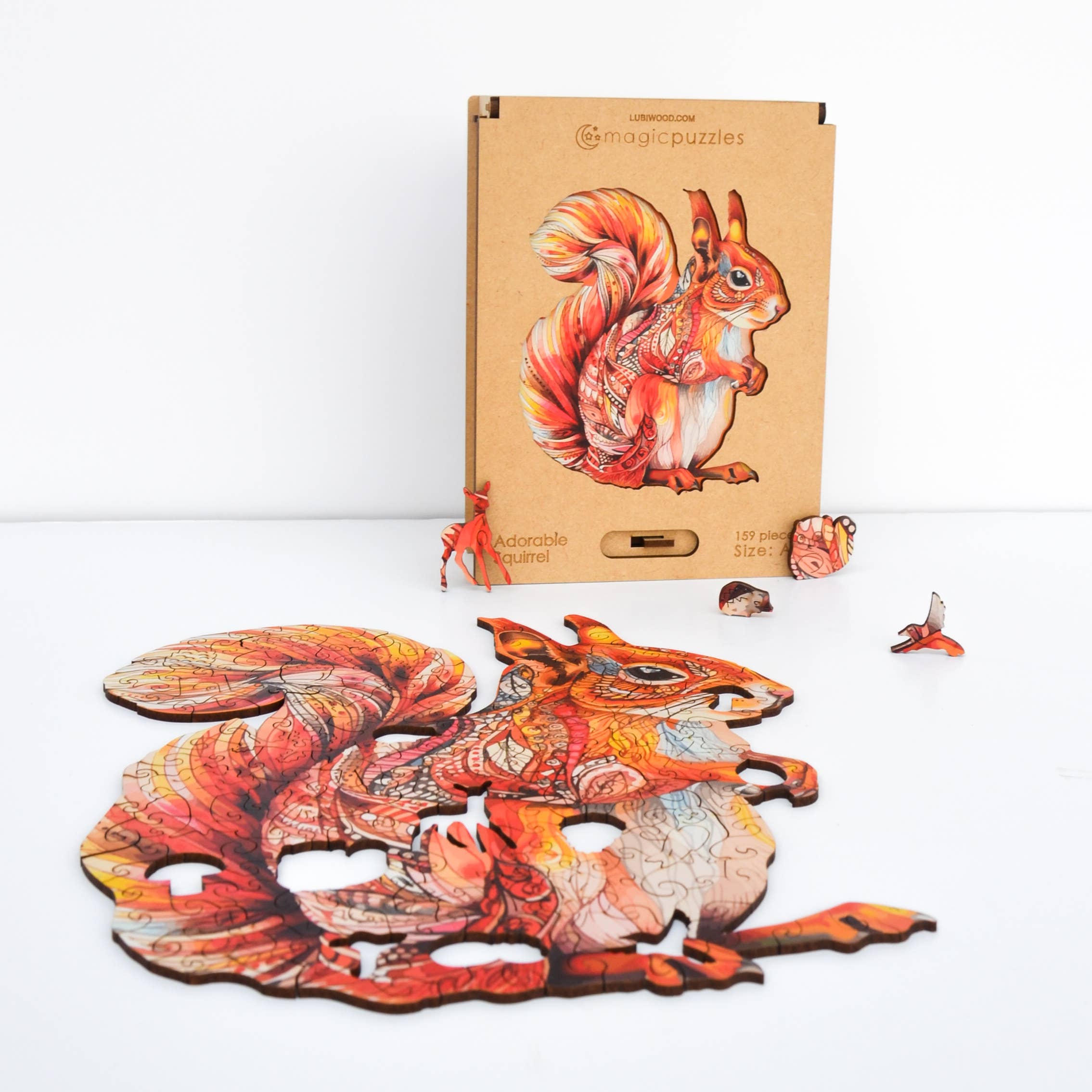 Lubiwood - Wholesale Puzzle - Adult - Adorable Squirrel Jigsaw A4 Premium Box7