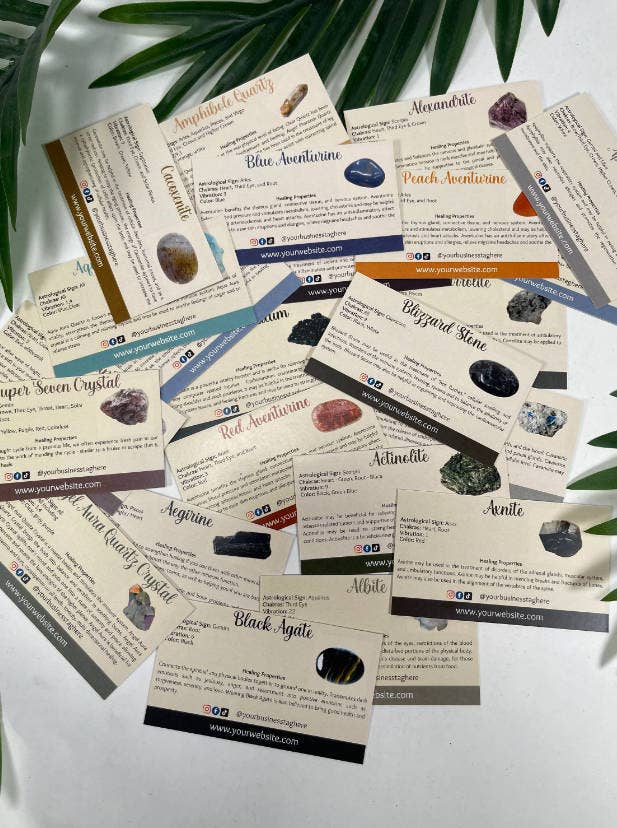 CaNatureLover - Wholesale Tarot Cards - Set of 300 PRINTED Gemstone Cards, Crystal Cards, Printed 5