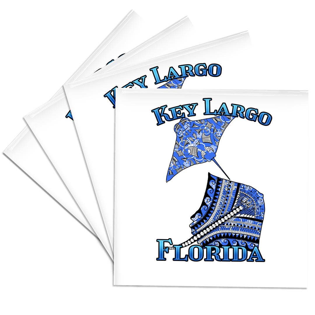 3dRose - Wholesale Coasters - 3dRose, Blue tribal stingray for any vacation to Key largo, Florida, Coaster0