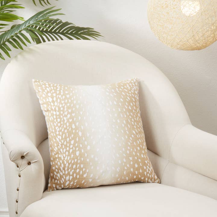 Natural Earthy Antelope Print Throw Pillow for wholesale on Faire2