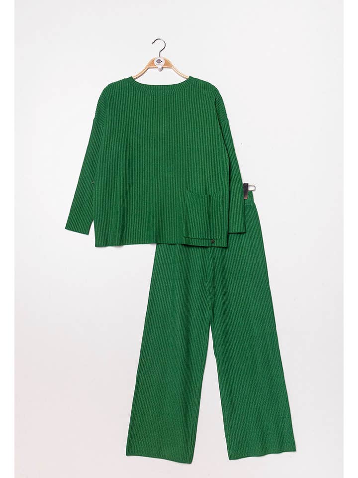Happy look - Wholesale Top & Pant Set (NOT Loungewear) - Women's - Ribbed Knit Women's Set – Straight Pants & Sweater10