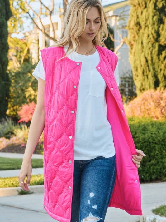 Oddi - Wholesale Outerwear Vest - Women's - Quilted Vest Jacket - Front Snap Button Closure5