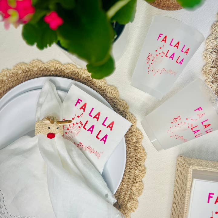 Sunshine Daisy LLC - Wholesale Disposable Napkin - Fa La La Cocktail Paper Napkins