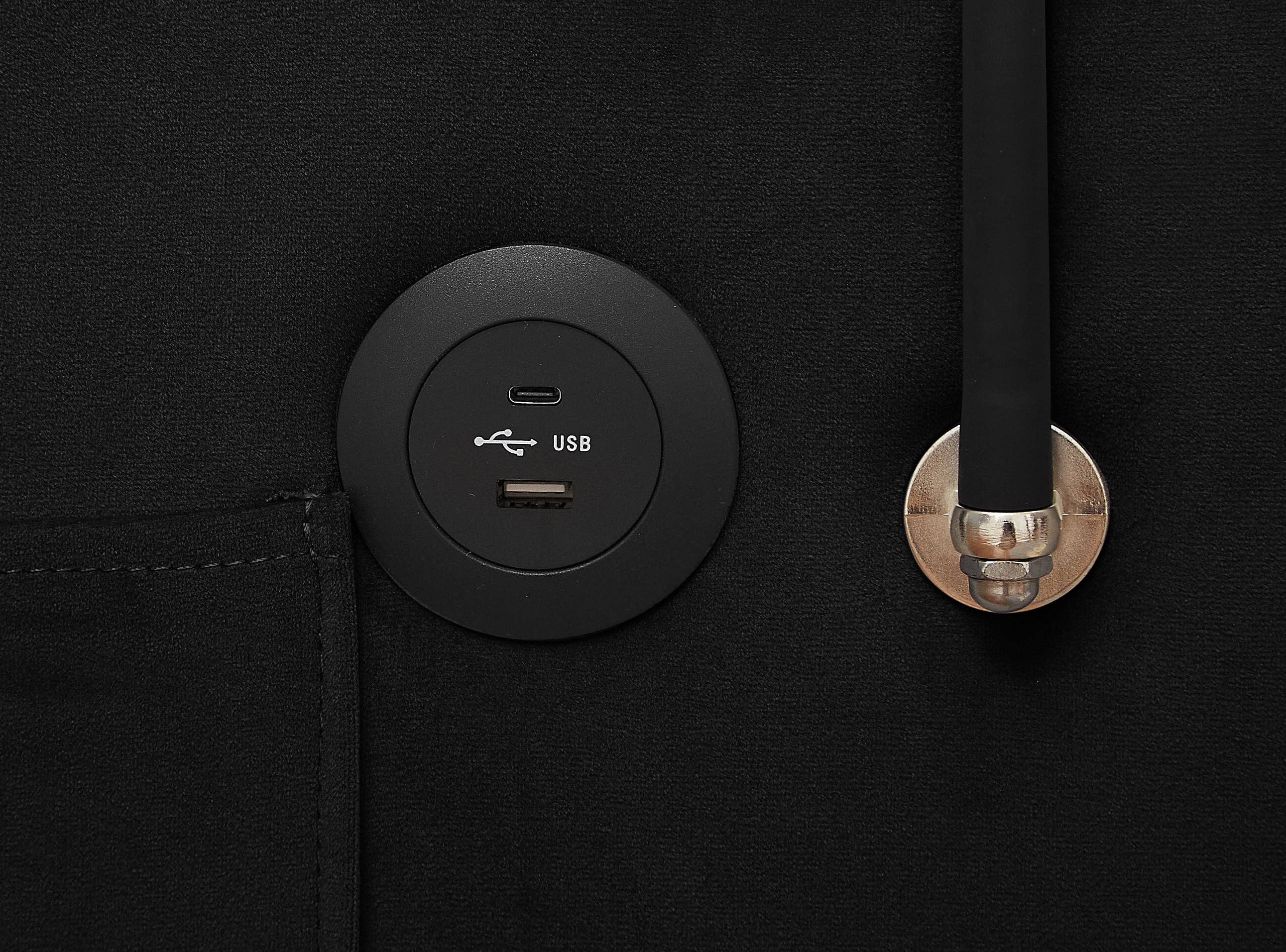 39F Inc. - Wholesale Sofa - Black Foldable Velvet Sofa Bed with USB and Storage4