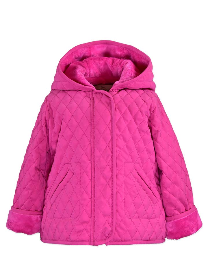 American Widgeon - Wholesale Jacket - Kids - Widgeon Girls Hooded Quilted Barn Jacket Faux Fur 3736