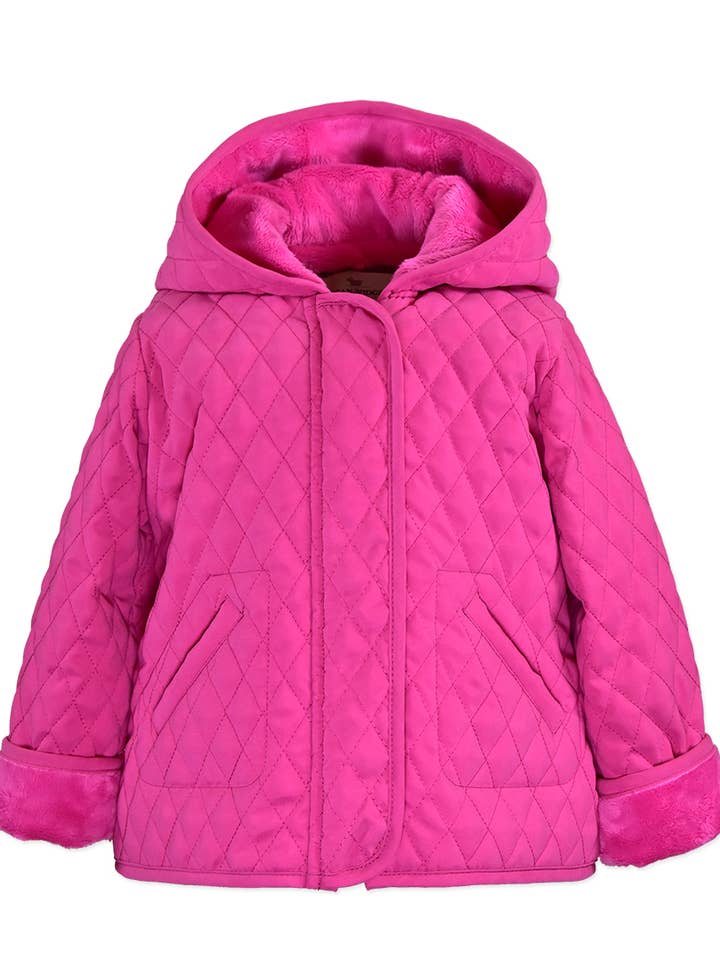 Widgeon Ragazze Cappotto Trapuntato con Cappuccio Barn 3736 Magenta e Rosa Chiaro per la vendita all'ingrosso da parte di American Widgeon
