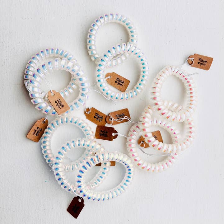 Tiny Gift Society - Wholesale Hair Tie - Thank You Gifts Holo Hair Coils Telephone Cord Hair Ties