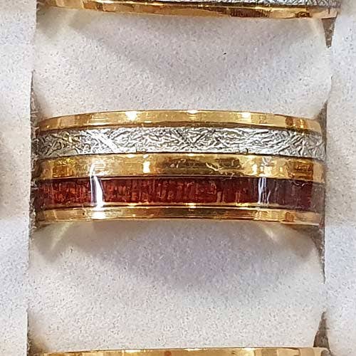 stainless steel ring, gold-brown-silver for wholesale by EHAWA