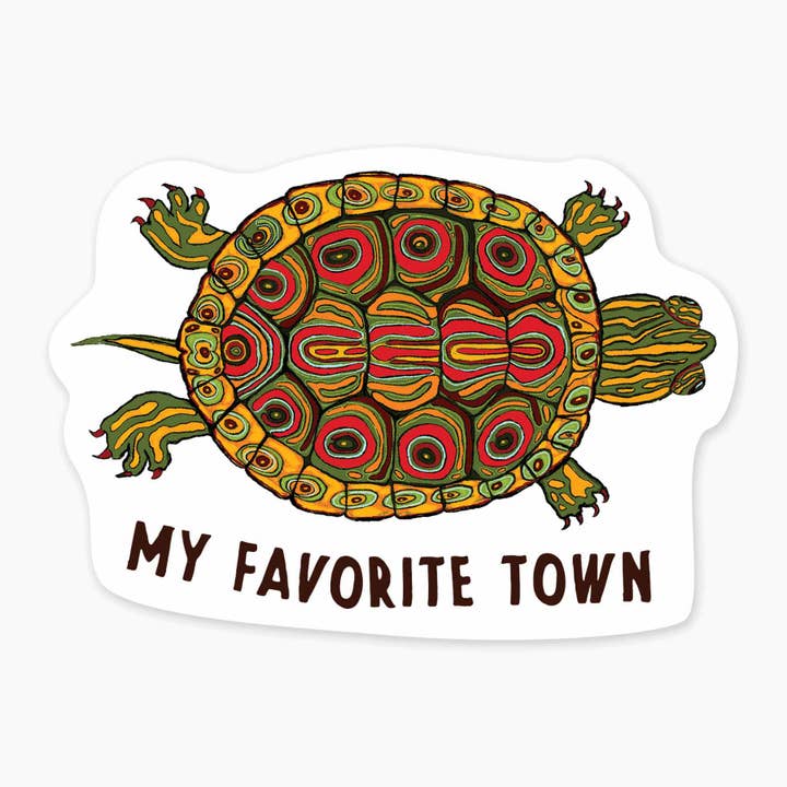 Adesivo con nome a forma di tartaruga dipinta, 7,6 cm per la vendita all'ingrosso da parte di Nice Enough Stickers