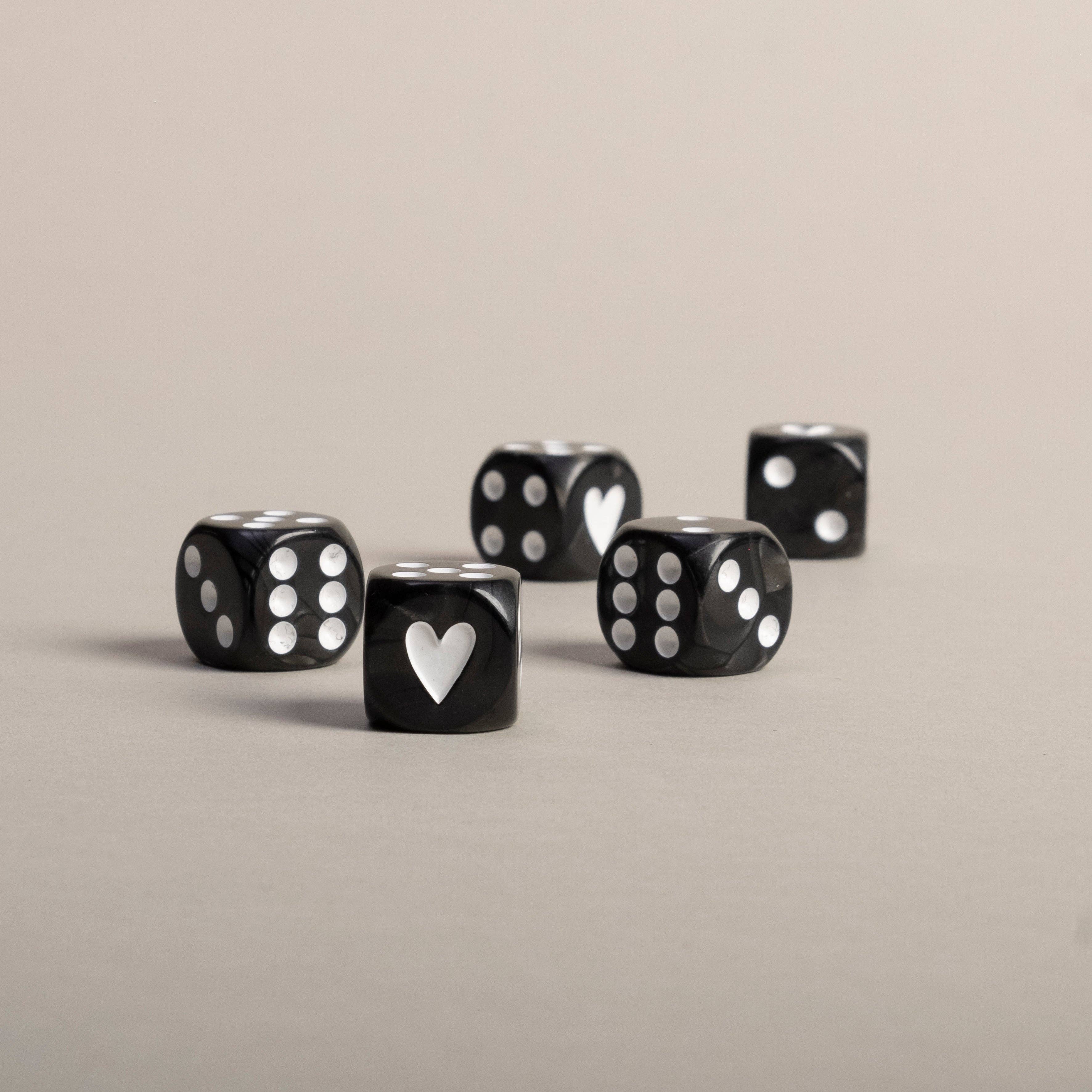 Eulenschnitt – wholesale Dice – Black dice set (VE = 8 sets)5