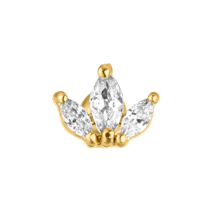 Schmuckgroßhandel – wholesale Enkelt örhänge – Cataleya piercing i titan med zirkonia2