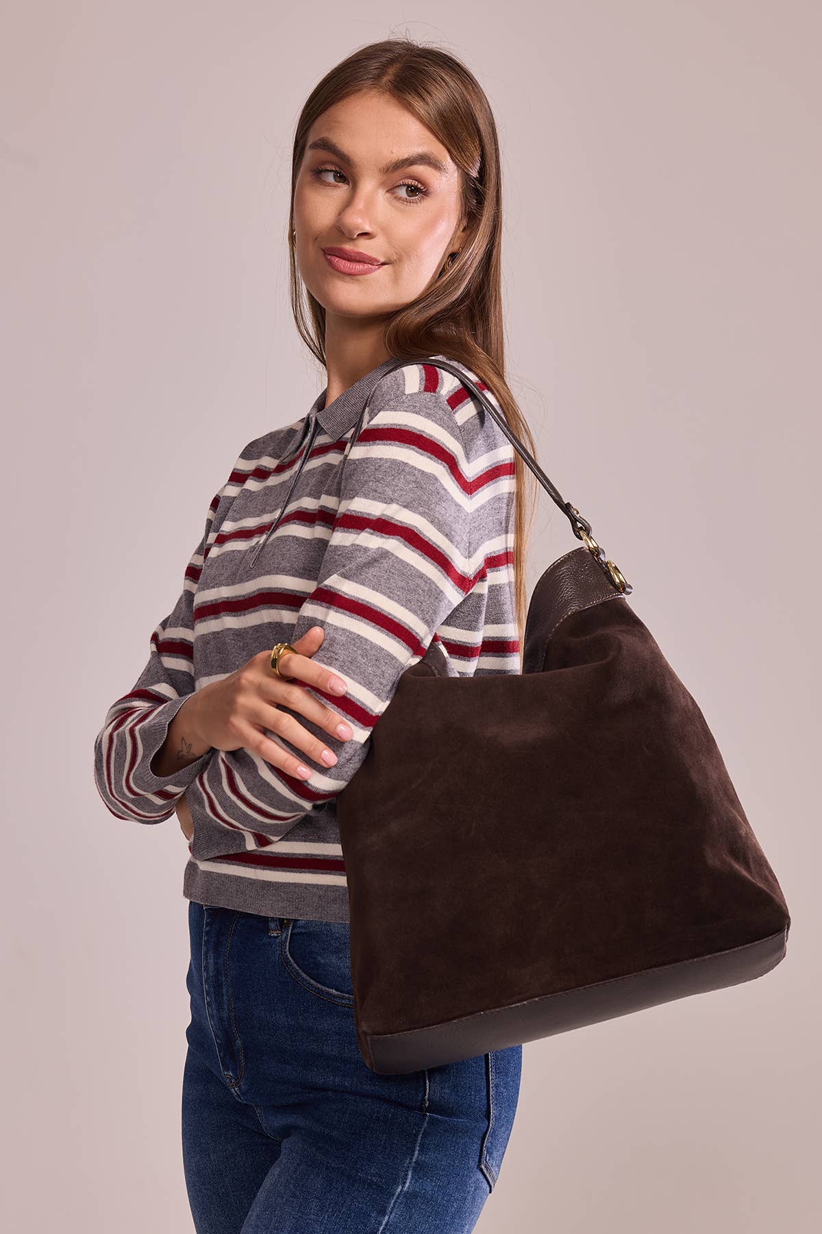 Cherry Paris - Wholesale Messenger Bag - Women's - CELINA SUEDE Bag - 419013