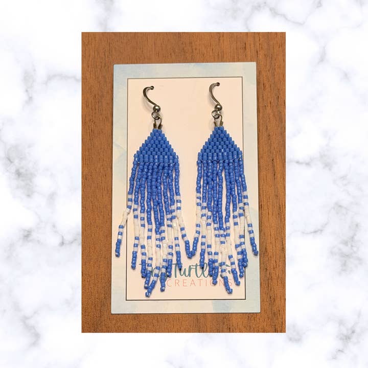 Misty Coast Beaded Earrings for wholesale by Tiny Turtle Creations