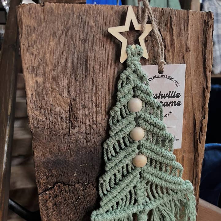 Handmade Macrame Christmas Holiday Tree for wholesale by Nashville Macrame