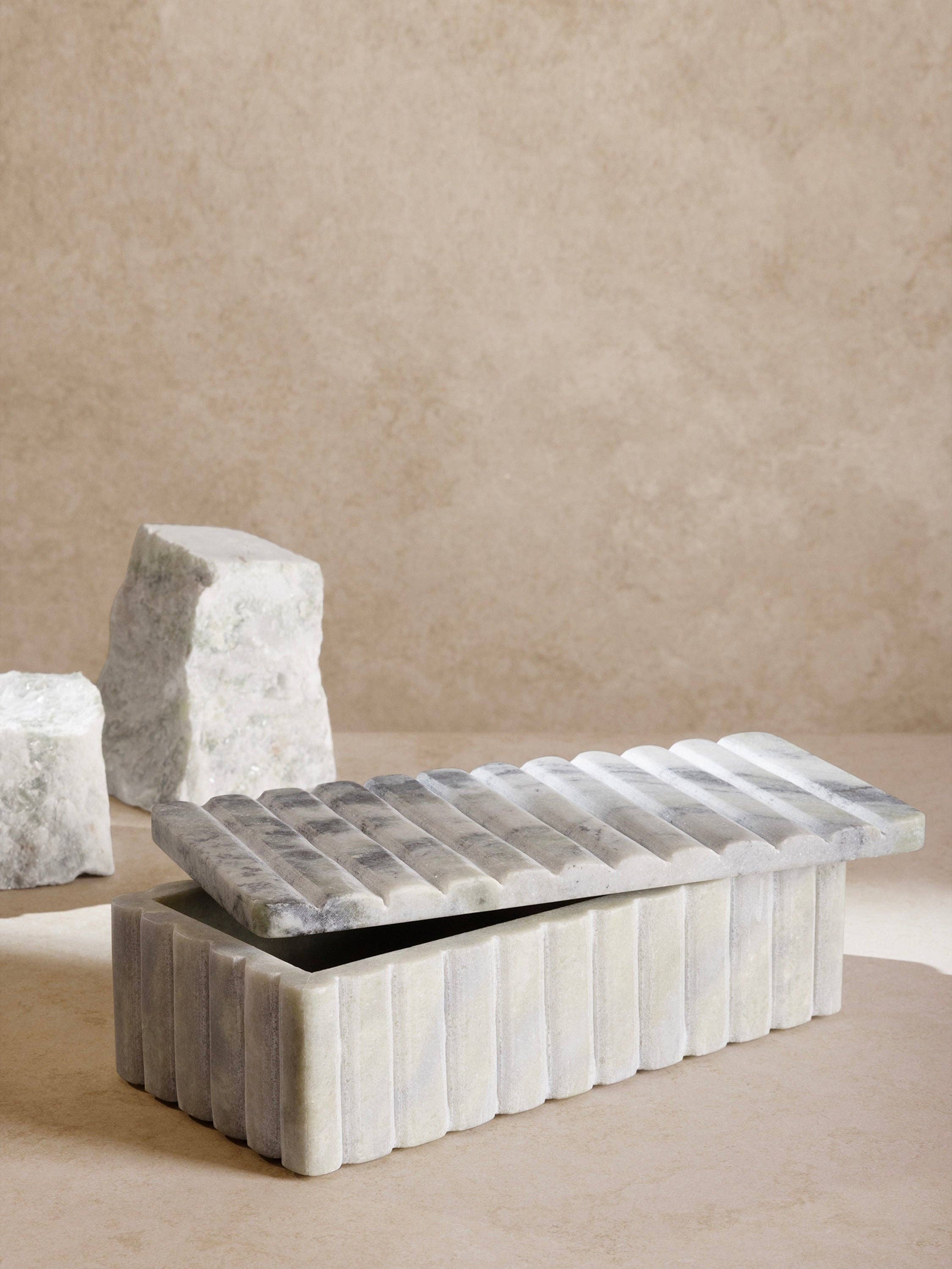 GAURI KOHLI – Großhandel Dekoschachteln – Kuba Dekorative Box – Travertin & Onyx Varianten4