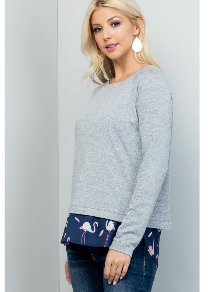 Pull en tricot Flamingo Fantasy Haut à imprimé flamant rose pour la vente par LA Soul