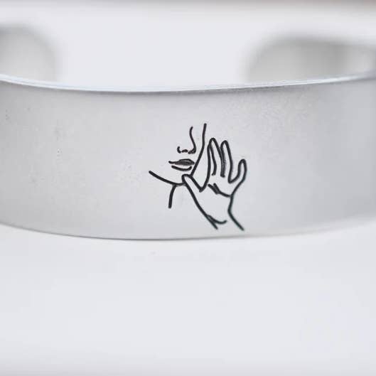 Mom Sign Language Cuff Bracelet for wholesale by Like Mother Like Daughter Jewelry