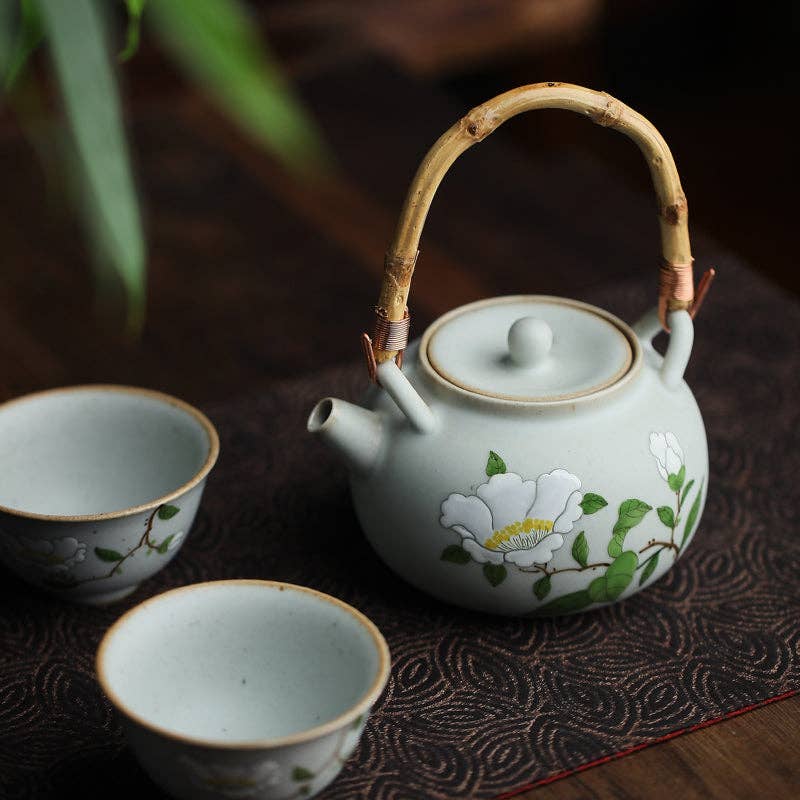 Gohobi （We cover U.S. import duties） - Wholesale Tea Set - Gohobi Hand-painted Floral Tea Set Teapot Tea cup16