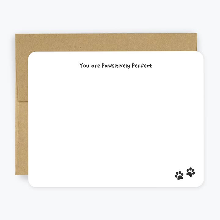 Pawsitively Awesome Paw Print Note Cards Thank You Notecards for wholesale by Kreate Paper Co.