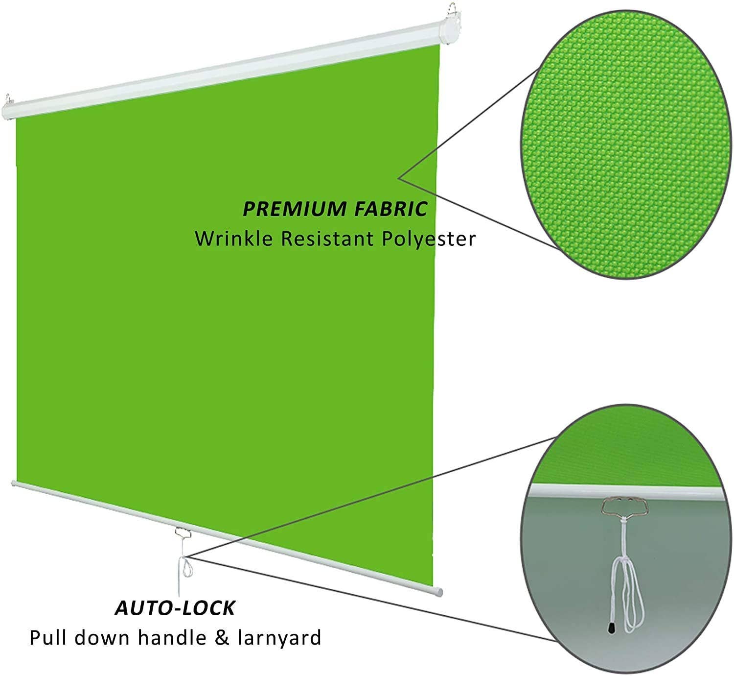 KHOMO GEAR - Wholesale Photography Backdrop - KHOMO GEAR Green Screen - Pull Down - 178 x 200 cm3