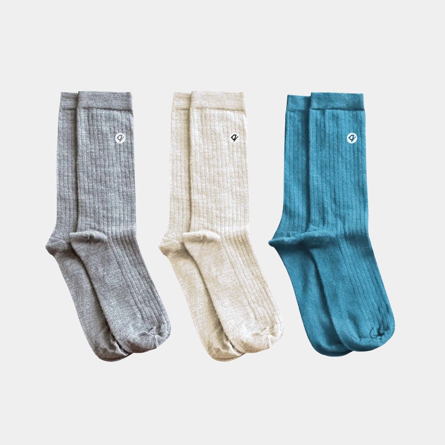 Q for Quinn - Wholesale Socks - Unisex - Merino Wool Organic Cotton Lightweight Adult Socks (3 pairs)0