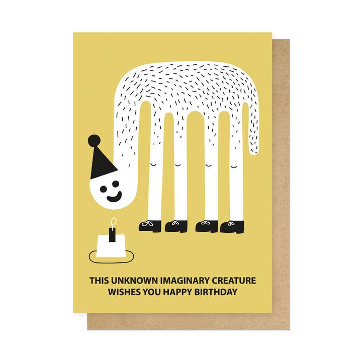Imaginary Creature Birthday Wish Greetings Card for wholesale by East End Prints - Greetings Cards & Postcards