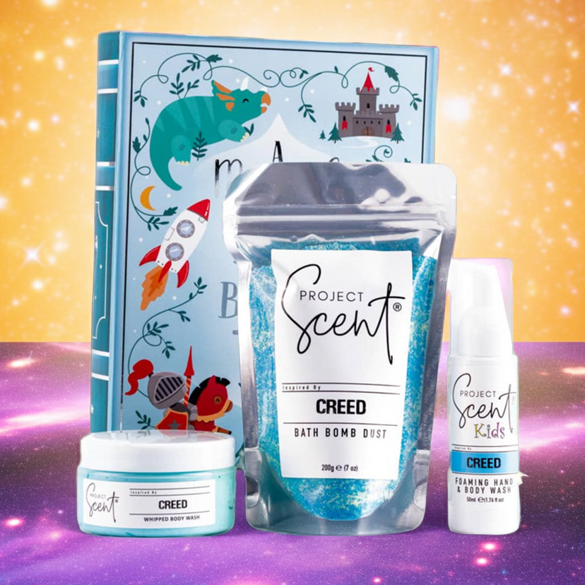 Project Scent – wholesale Bath & body set – Book Box Gift Set – Bath Dust, Foamer & Soufflé1
